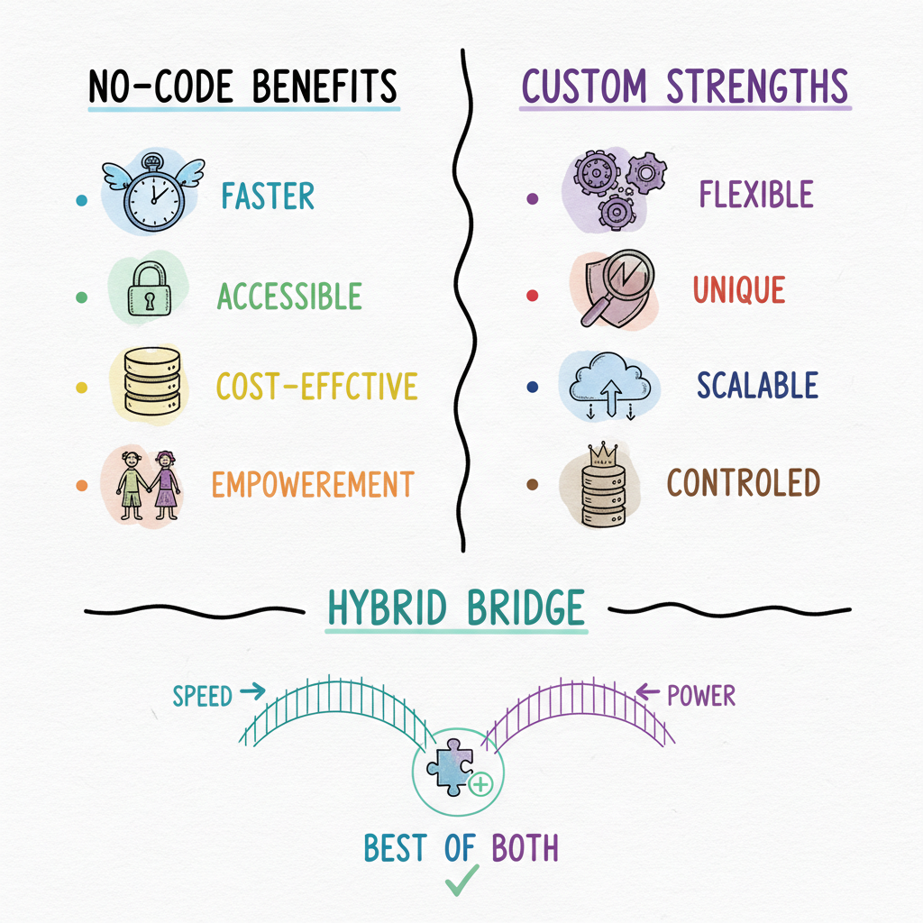 No-Code vs Custom Code - hero